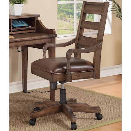 Office Arm Chair with Upholstered Seat